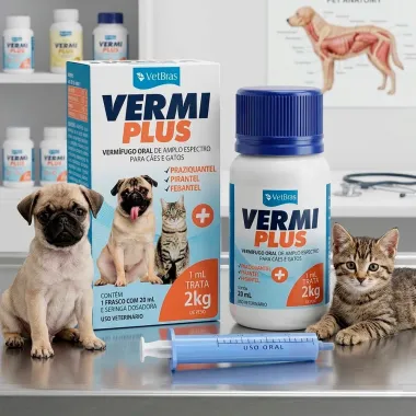 Vermi Plus VetBras para C&atilde;es e Gatos com Seringa Dosadora 20ml