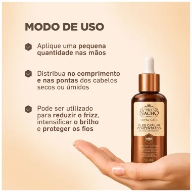 &Oacute;leo Capilar Concentrado Tio Nacho Royal Care Brilho e Luminosidade 50ml