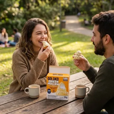 Biscoito GoldKo Marshmallow Chocolate Branco com Cookies Zero Adi&ccedil;&atilde;o de A&ccedil;&uacute;cares 30g