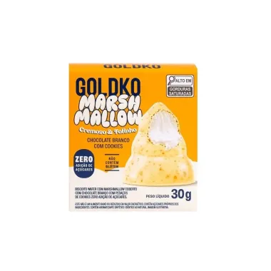 Biscoito GoldKo Marshmallow Chocolate Branco com Cookies Zero Adi&ccedil;&atilde;o de A&ccedil;&uacute;cares 30g