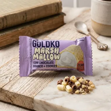 Bombom GoldKo Marshmallow com Chocolate Branco e Cookies Zero Adi&ccedil;&atilde;o de A&ccedil;&uacute;cares 11,5g