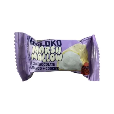 Bombom GoldKo Marshmallow com Chocolate Branco e Cookies Zero Adi&ccedil;&atilde;o de A&ccedil;&uacute;cares 11,5g