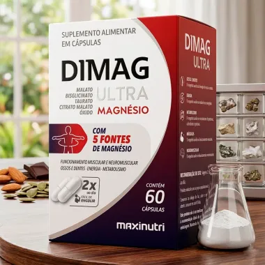 Dimag Ultra Magn&eacute;sio Maxinutri com 60 C&aacute;psulas
