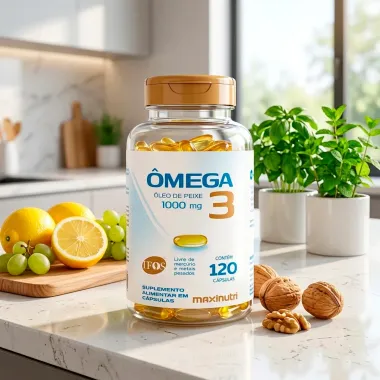 &Ocirc;mega 3 1000mg &Oacute;leo de Peixe Maxinutri com 120 C&aacute;psulas