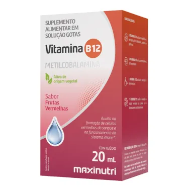 Vitamina B12 Metilcobalamina Maxinutri Frutas Vermelhas Gotas 20ml