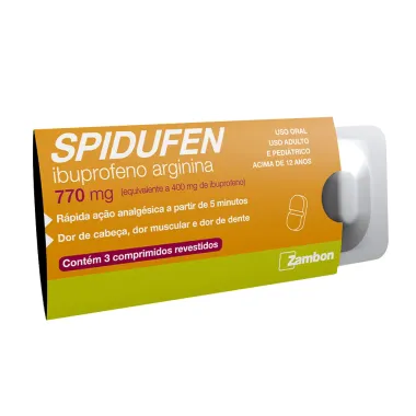 Spidufen 770mg com 3 Comprimidos Revestidos