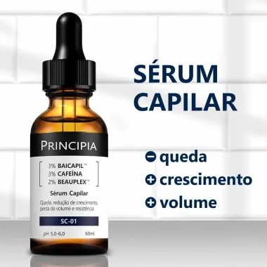 S&eacute;rum Capilar Principia Baicapil Cafe&iacute;na Antiqueda e Crescimento SC 01 60ml