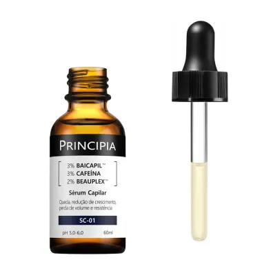 S&eacute;rum Capilar Principia Baicapil Cafe&iacute;na Antiqueda e Crescimento SC 01 60ml