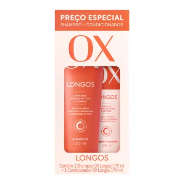 Kit OX Longos Shampoo 375ml e Condicionador 170ml Pre&ccedil;o Especial