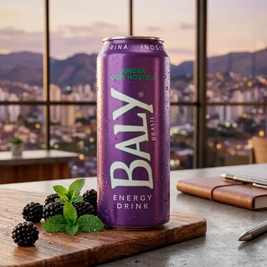 Energ&eacute;tico Baly Energy Drink Amora com Hortel&atilde; 473ml