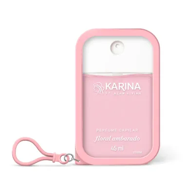 Perfume Capilar Karina ft. Alan Vivian Floral Ambarado Pocket com Chaveiro 45ml
