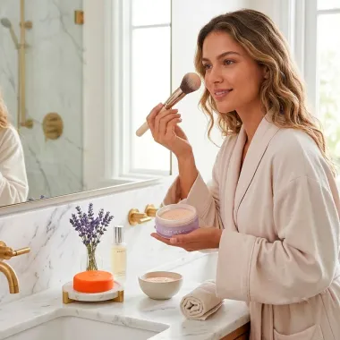 P&oacute; Solto Facial Mari Maria Makeup Soft Silk 2.0 Frosted Cor Lil&aacute;s Azulado 15g