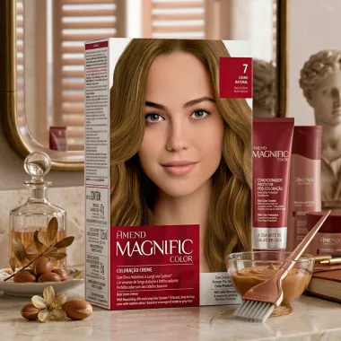 Colora&ccedil;&atilde;o Creme Amend Magnific Color Cor 7 Louro Natural