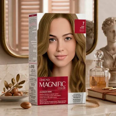 Colora&ccedil;&atilde;o Creme Amend Magnific Color Cor 7 Louro Natural