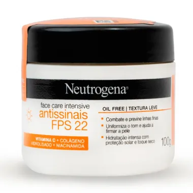 Creme Facial Neutrogena Face Care Intensive Antissinais FPS 22 com 100g