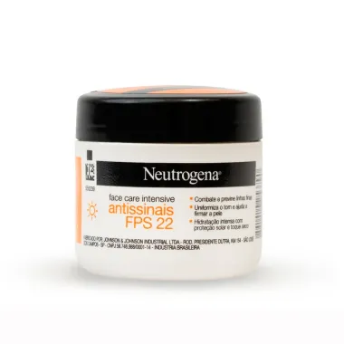 Creme Facial Neutrogena Face Care Intensive Antissinais FPS 22 com 100g