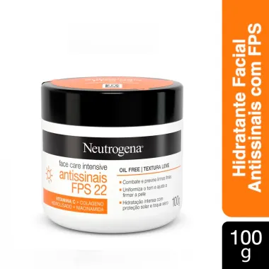 Creme Facial Neutrogena Face Care Intensive Antissinais FPS 22 com 100g