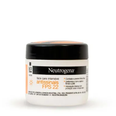 Creme Facial Neutrogena Face Care Intensive Antissinais FPS 22 com 100g