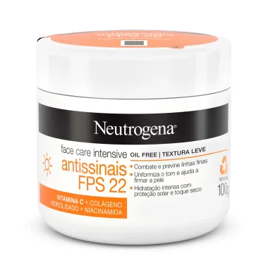 Creme Facial Neutrogena Face Care Intensive Antissinais FPS 22 com 100g