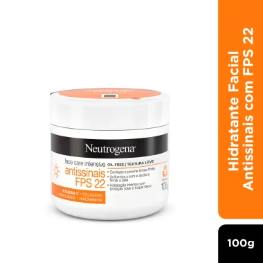 Creme Facial Neutrogena Face Care Intensive Antissinais FPS 22 com 100g