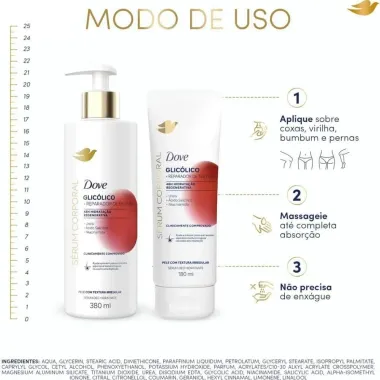 Dove S&eacute;rum Hidratante Corporal Glic&oacute;lico e Reparador de Textura Pele com Textura Irregular 380ml