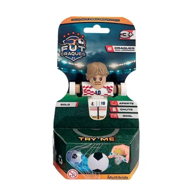 Mini Boneco Colecion&aacute;vel Fut Craques FC Multikids  3+ Anos Sortidos 1 Unidade