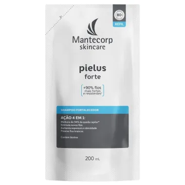 Shampoo Fortalecedor Mantecorp Skincare Pielus Forte A&ccedil;&atilde;o 4 em 1 Refil 200ml