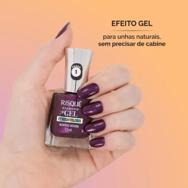 Esmalte Risqu&eacute; Diamond Gel Cybercolors Cor Metr&oacute;pole Noturna Met&aacute;lico 9,5ml