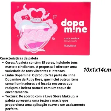 Paleta de Sombra Ruby Rose Dopamine Love Potion Hbf2609
