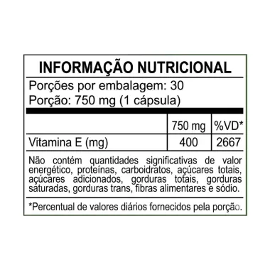 Vitamina E 400mg Katigu&aacute; Suplemento Alimentar 30 C&aacute;psulas