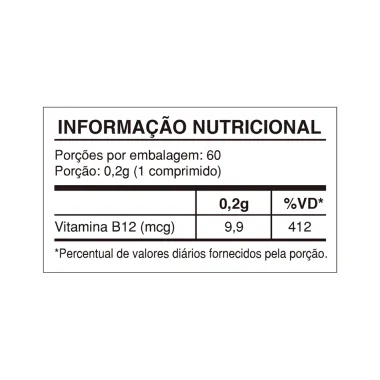 Vitamina B12 9,94mcg Metilcobalamina Health Labs Sabor Frutas Vermelhas com 60 Comprimidos Mastig&aacute;veis
