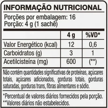 Acetilciste&iacute;na Nac 600mg Katigu&aacute; Sabor Laranja com 16 Envelopes de 4g cada