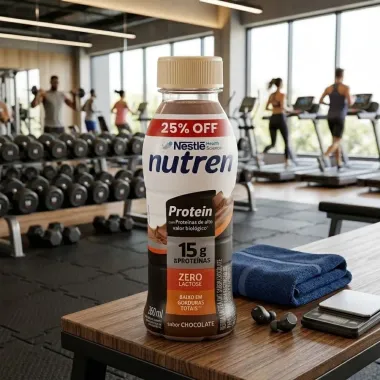 Nutren Protein Suplemento Alimentar com 15g de Prote&iacute;na Sabor Chocolate Zero Lactose 260ml 25% Off
