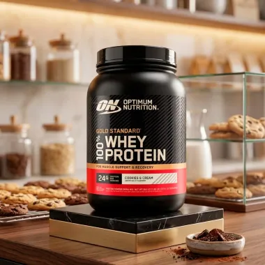 On Optimum Nutrition 100% Whey Protein Gold Standard Sabor Cookies e Cream 837g