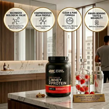 On Optimum Nutrition 100% Whey Protein Gold Standard Sabor Morango 907g