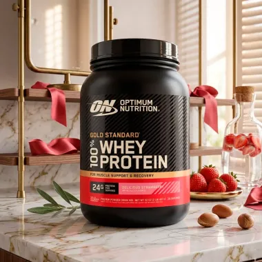 On Optimum Nutrition 100% Whey Protein Gold Standard Sabor Morango 907g