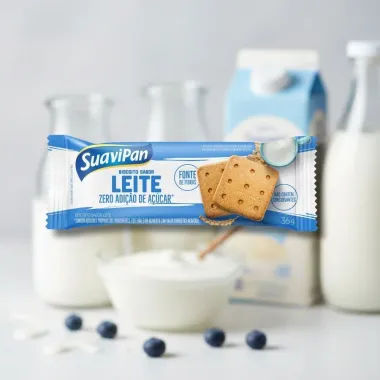 Biscoito SuaviPan Sabor Leite Zero Adi&ccedil;&atilde;o de A&ccedil;&uacute;car 36g