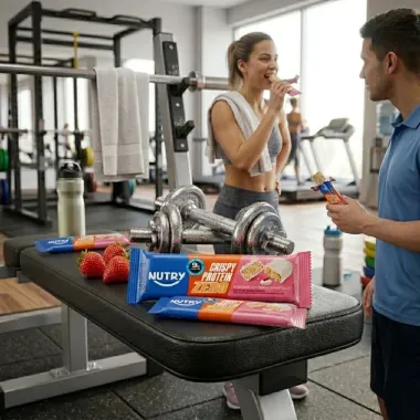 Barra de Prote&iacute;na Nutry Crispy Protein Zero com 9g de Prote&iacute;nas Sabor Morango com Chantilly 30g