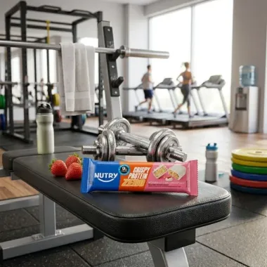 Barra de Prote&iacute;na Nutry Crispy Protein Zero com 9g de Prote&iacute;nas Sabor Morango com Chantilly 30g