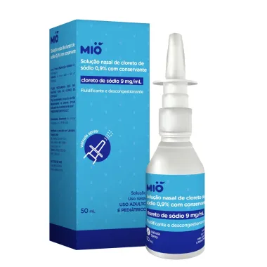 Solu&ccedil;&atilde;o Nasal Cloreto de S&oacute;dio 0,9% Mi&oacute; Fluidificante e Descongestionante Spray 50ml