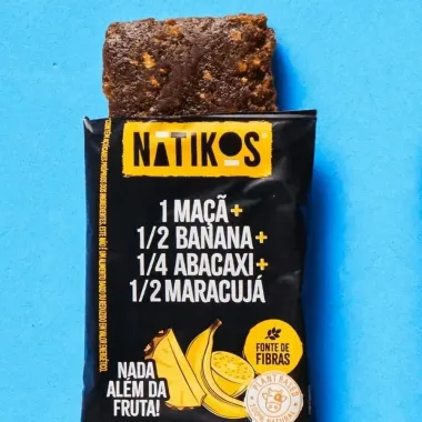 Barra de Fruta Natikos 1 Ma&ccedil;a e 1/2 Banana e 1/4 Abacaxi e 1/2 Maracuj&aacute; Sem Adi&ccedil;&atilde;o de A&ccedil;ucares 30g