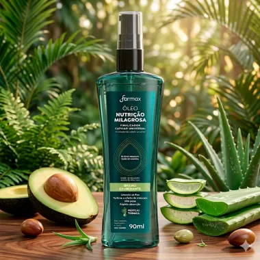 &Oacute;leo Capilar Farmax Nutri&ccedil;&atilde;o Milagrosa Brilho Exuberante Finalizador 90ml
