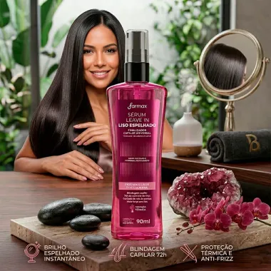 S&eacute;rum Leave In Farmax Liso Espelhado Finalizador 90ml