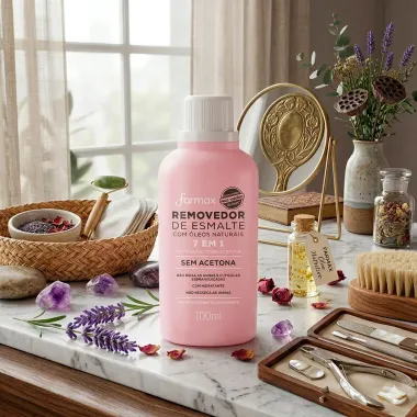 Removedor de Esmalte Farmax com &Oacute;leos Naturais 7 em 1 Sem Acetona 100ml
