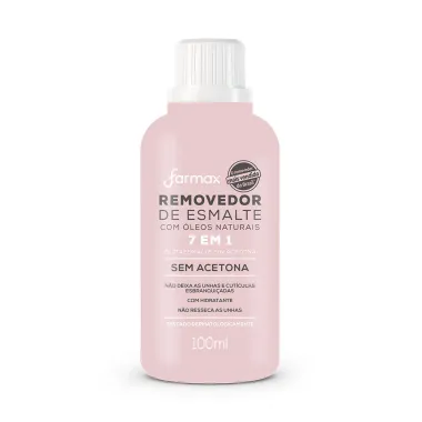 Removedor de Esmalte Farmax com &Oacute;leos Naturais 7 em 1 Sem Acetona 100ml