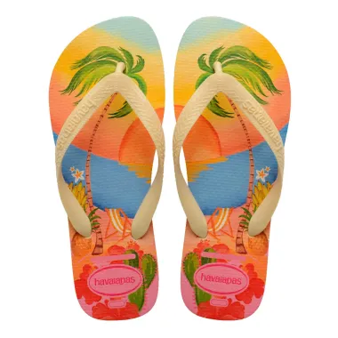 Sand&aacute;lia Havaianas Top Ocean Mood Buttercream Tamanho 37/38 1 Par