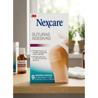 Suturas Adesivas Nexcare 3M com 9 Tamanhos Variados