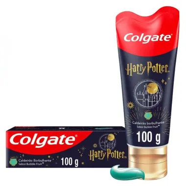 Creme Dental Infantil Colgate Harry Potter Caldeir&atilde;o Borbulhante Sabor Bubble Fruit 100g