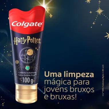 Gel Dental Colgate Harry Potter Caldeir&atilde;o Borbulhante Antic&aacute;rie com Fl&uacute;or Sabor Bubble Fruit 100g