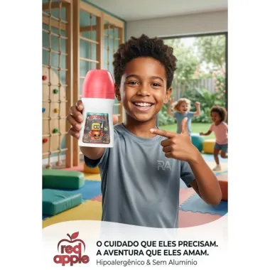 Desodorante Infantil Red Apple Robert  Roll-on Sem Alum&iacute;nio + 8 Anos 50ml